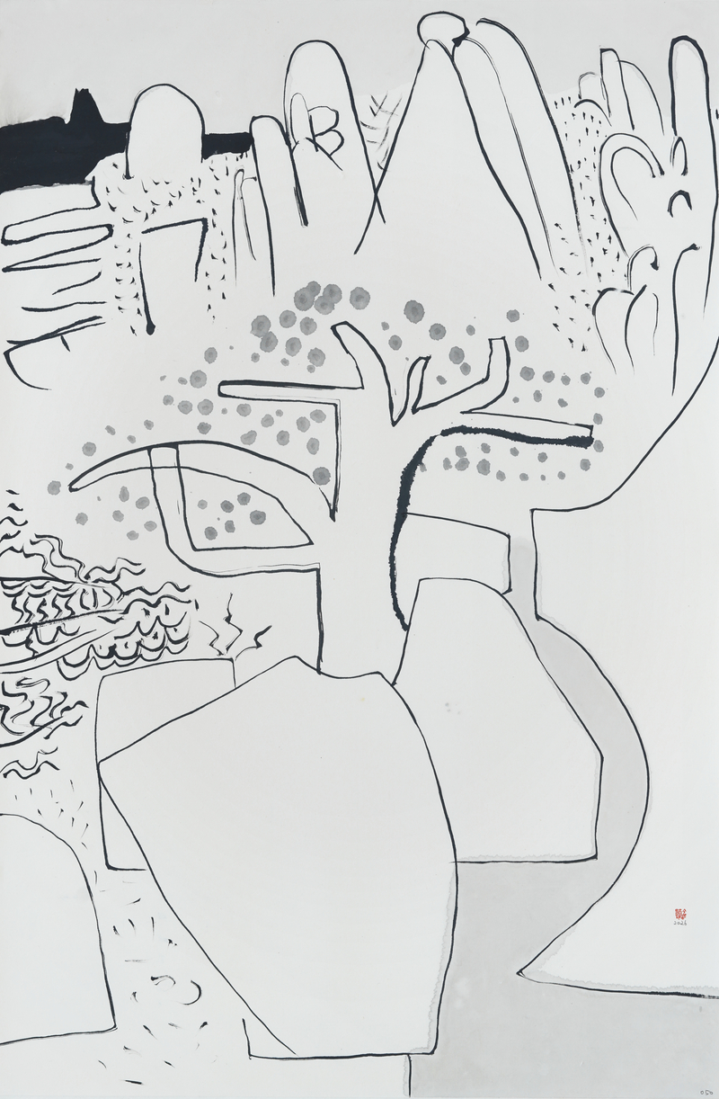 장병언, structure landscape 050, ink_on_paper, painting, 2026